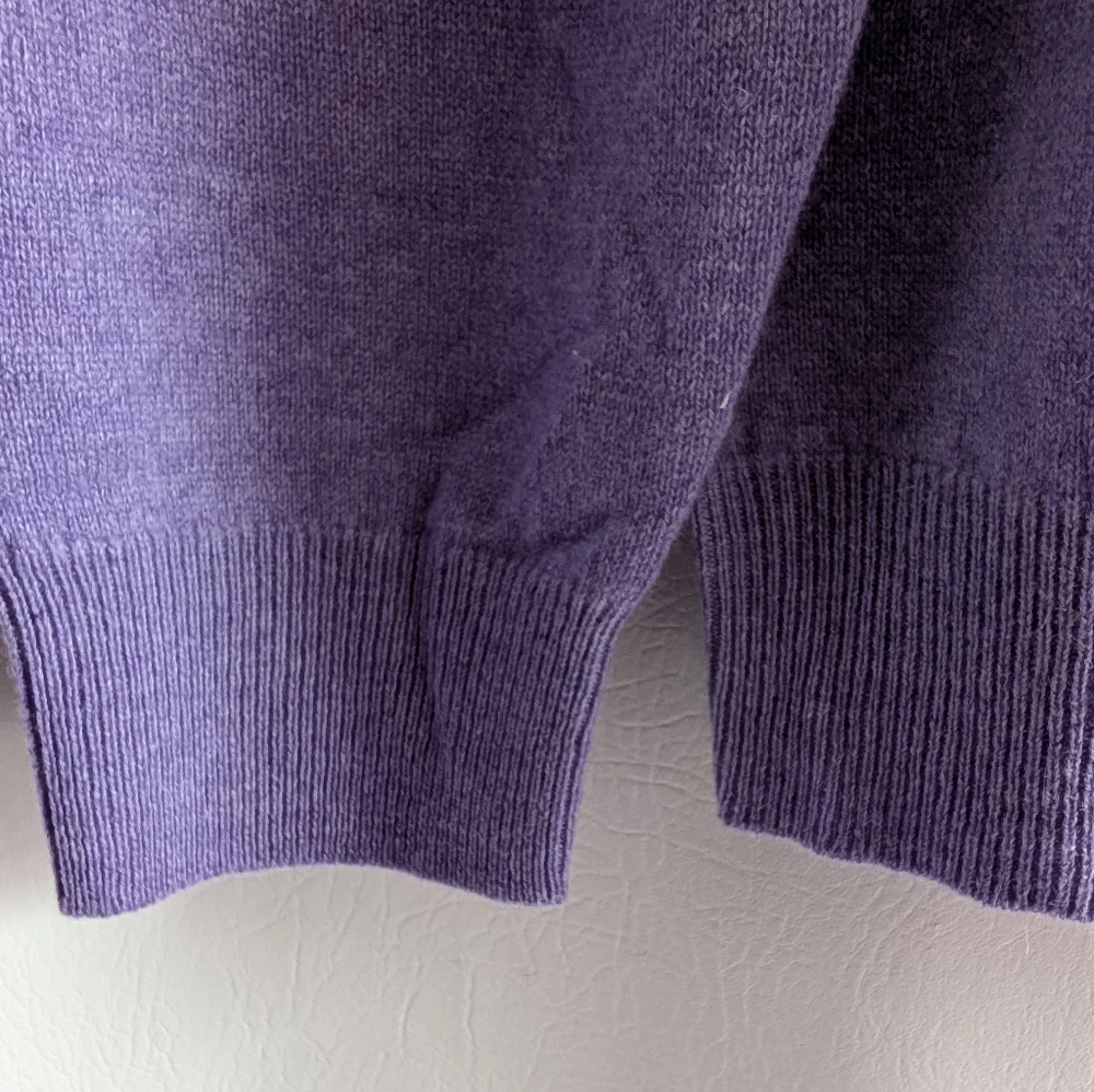 Jos A Bank Traveller's Cashmere Purple V-neck Pullover Knit Sweater - XL